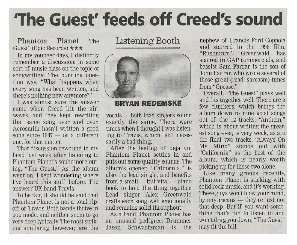 Phantom Planet / The Guest | The Guest Feeds Off Creed's Sound / 2002