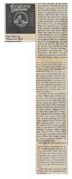 Various Artists / Fast Times at Ridgemont High (Soundtrack) | 1982