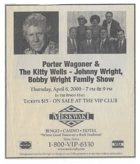 Wagoner, Porter / Tama, IA (Meskwaki Bingo Hotel Casino) | April 2000