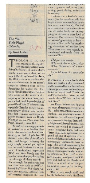 Pink Floyd / The Wall | February 1980