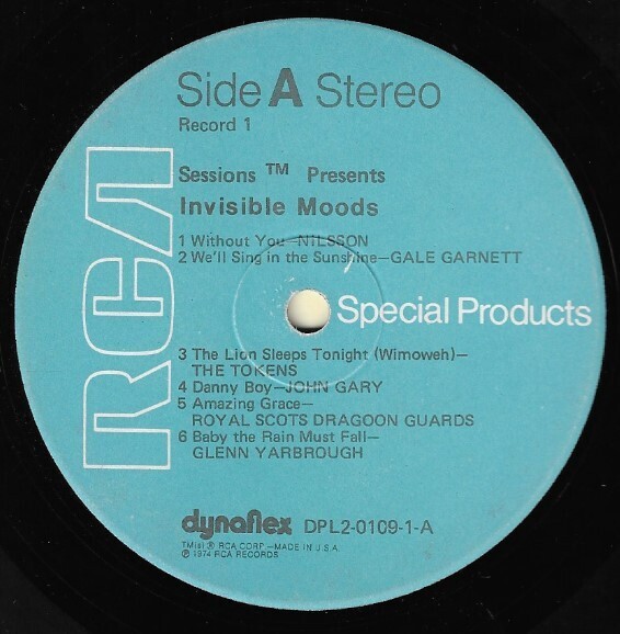 Various Artists / Invisible Moods | RCA Special Products DPL2-0109 | Stereo | 1974