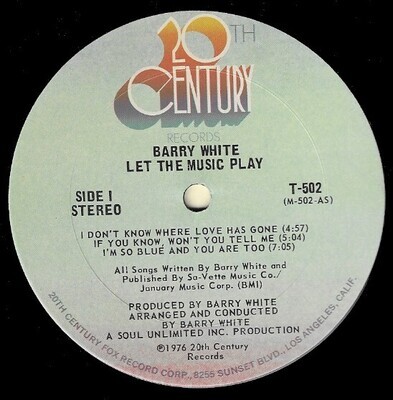 White, Barry / Let the Music Play | 20th Century T-502 | January 1976