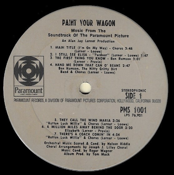 Various Artists / Paint Your Wagon (Soundtrack) Paramount PMS1001