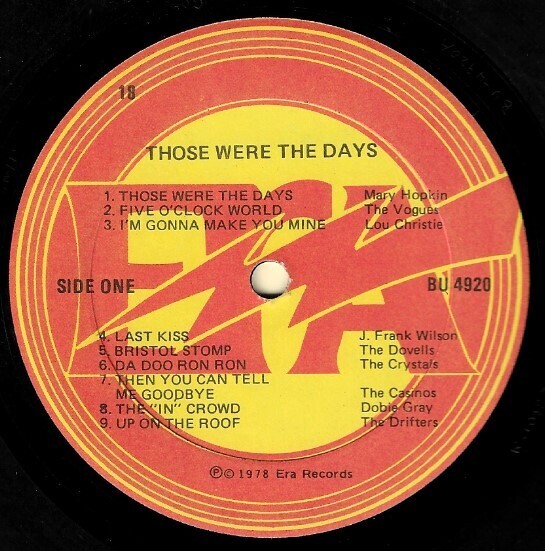 Various Artists / Those Were the Days | Era BU-4920 | 1978