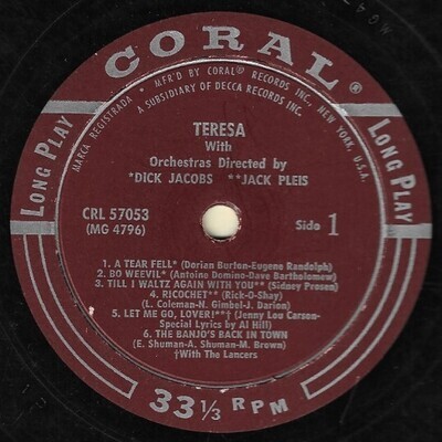 Brewer, Teresa / Teresa | Coral CRL-57053 | Mono | 1956