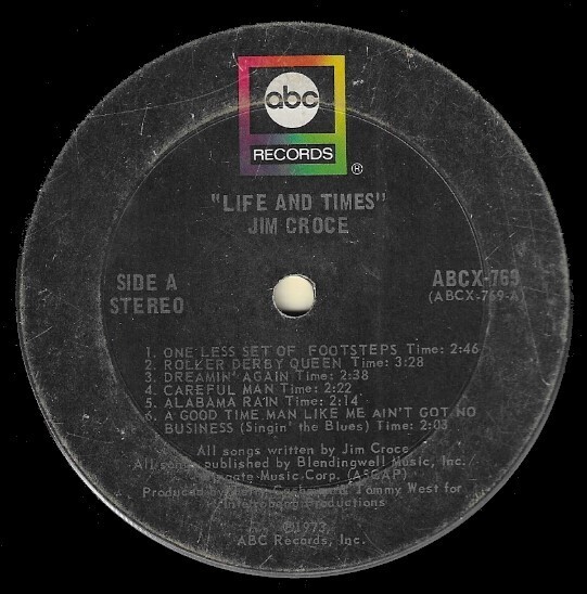 Croce, Jim / Life and Times | ABC Records ABCX-769 | February 1973