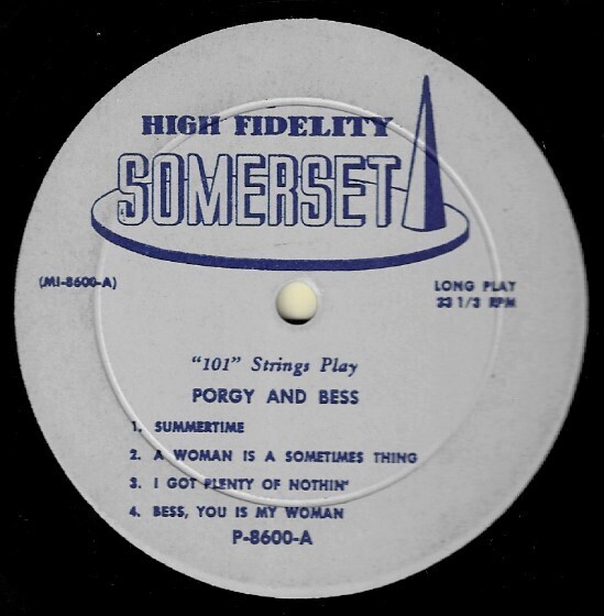 101 Strings / Porgy and Bess | Somerset P-8600 | Mono | 1959