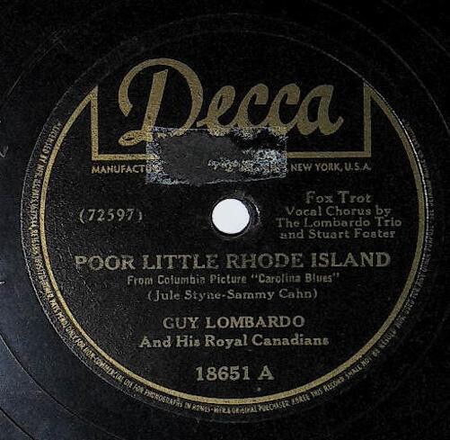 Lombardo, Guy / Poor Little Rhode Island | Decca 18651 | 1945