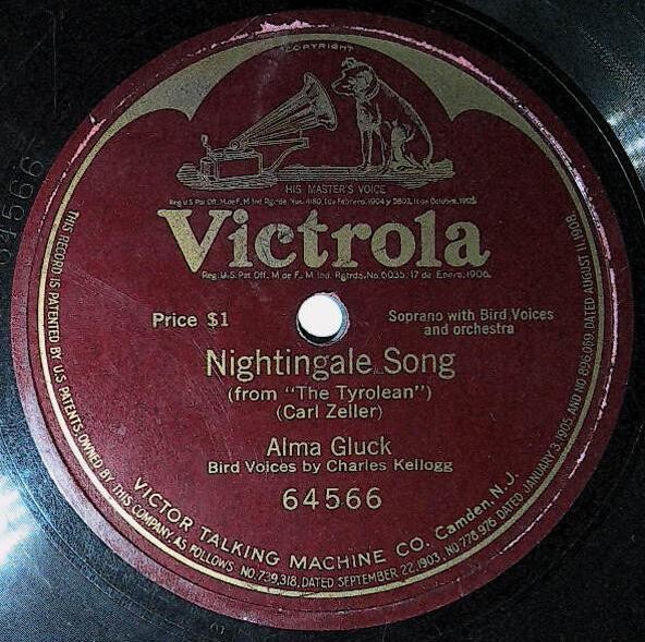 Gluck, Alma / Nightingale Song | Victrola 64566 | June 1916 | 1-Sided