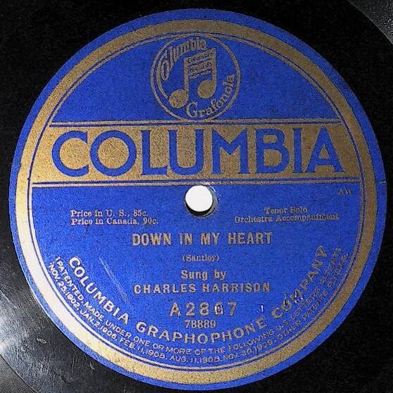 Harrison, Charles / Down in My Heart | Columbia A-2867 | Henry Burr | 1920