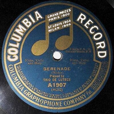 Trio De Lutece / Serenade | Columbia A-1907 | February 1916