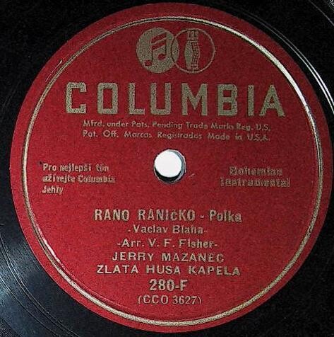 Mazanec, Jerry / Rano Ranicko | Columbia 280-F | Bohemian Instrumental | 1941
