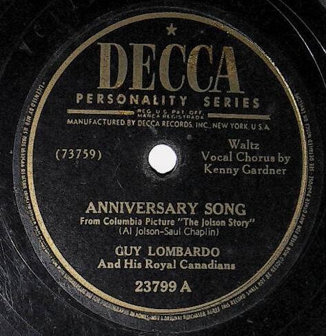 Lombardo, Guy / Anniversary Song | Decca 23799 | January 1947