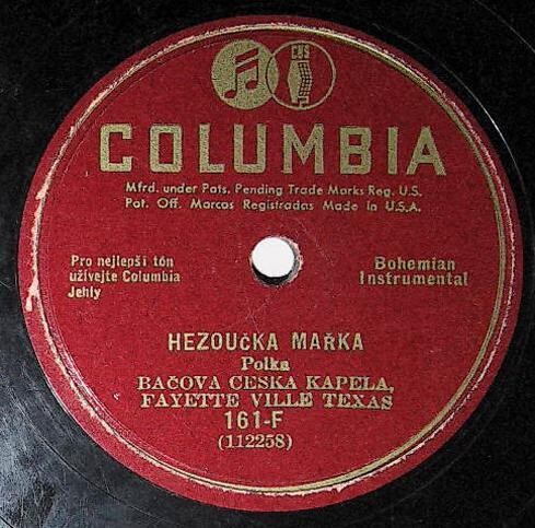 Bacova Ceska Kapela / Hezoucka Marka | Columbia 161-F | Bohemian