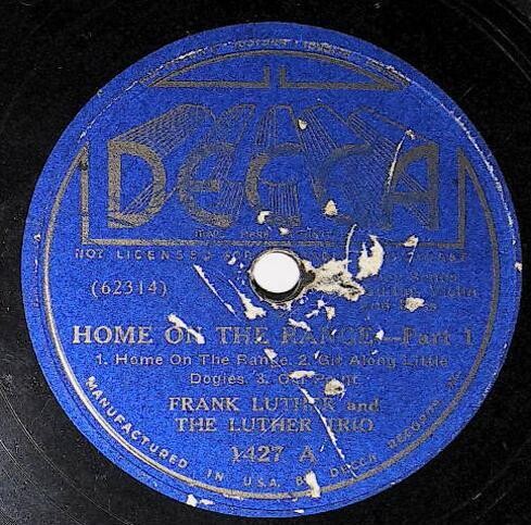 Luther, Frank / Home On the Range | Decca 1427 | September 1937