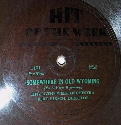 Hit of the Week Orchestra / Somewhere in Old Wyoming | Hit of the Week 1101 | October 1930 | Durium