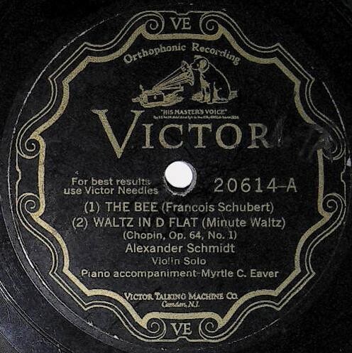 Schmidt, Alexander / The Bee | Victor 20614 | Violin Solo | 1927