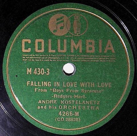Kostelanetz, Andre / Falling in Love with Love | Columbia Masterworks 4266-M | 1941