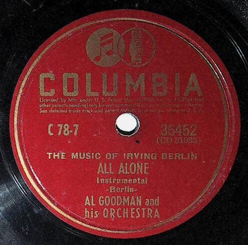 Goodman, Al / All Alone | Columbia 36452 | December 1941