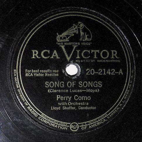 Como, Perry / Song of Songs | RCA Victor 20-2142 | Lloyd Shaffer | 1947
