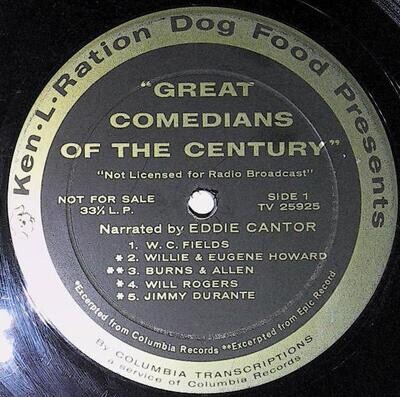 Cantor, Eddie / Great Comedians of the Century | Ken-L-Ration Dog Food Promo | 1957 | Various Comedians