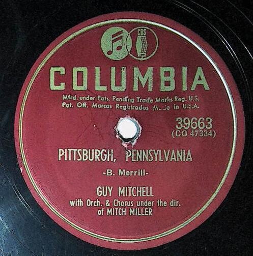 Mitchell, Guy / Pittsburgh, Pennsylvania | Columbia 39663 | February 1952