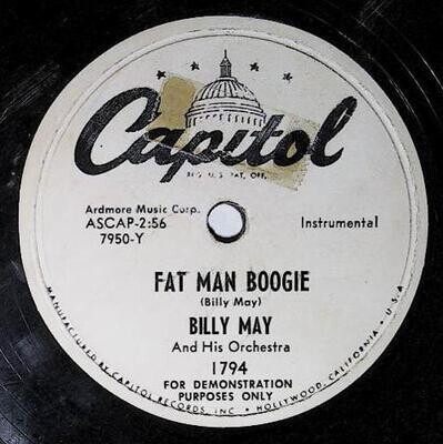 May, Billy / Fat Man Boogie | Capitol 1794 | Promo | 1951