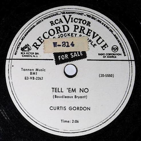 Gordon, Curtis / Tell &#39;Em No | RCA Victor 20-5550 | Promo | December 1953
