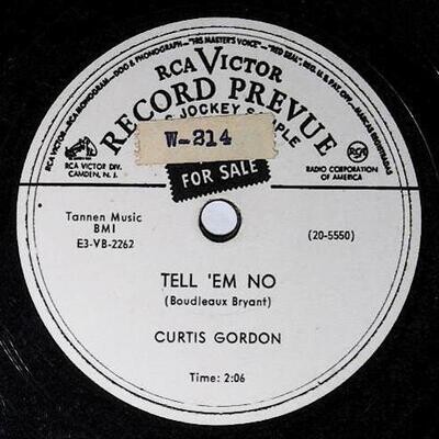 Gordon, Curtis / Tell 'Em No | RCA Victor 20-5550 | Promo | December 1953