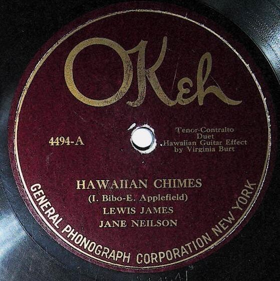 James, Lewis / Hawaiian Chimes | Okeh 4494 | with Jane Neilson | 1921