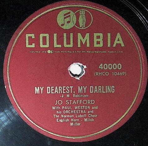 Stafford, Jo / My Dearest, My Darling | Columbia 40000 | April 1953