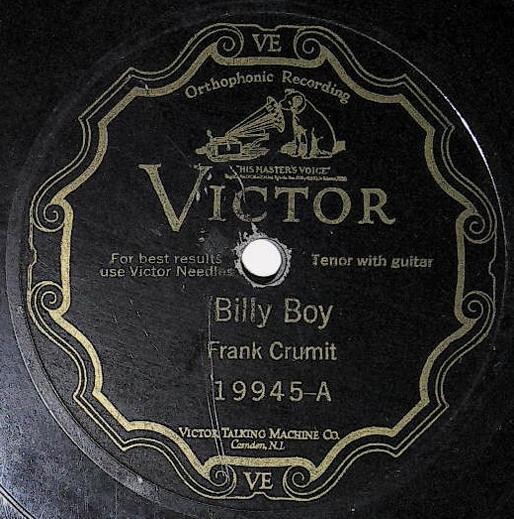 Crumit, Frank / Billy Boy | Victor 19945 | Grandfather's Clock | 1927
