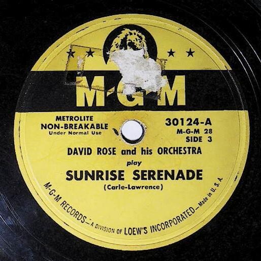 Rose, David / Sunrise Serenade | MGM 30124 | Penthouse Serenade | 1948