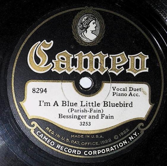 Bessinger and Fain / I'm a Blue Little Bluebird | Cameo 8294 | Harry Smith | 1928