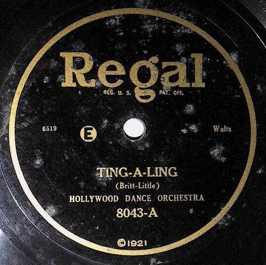 Hollywood Dance Orchestra / Ting-A-Ling | Regal 8043 | Waltz | 1926