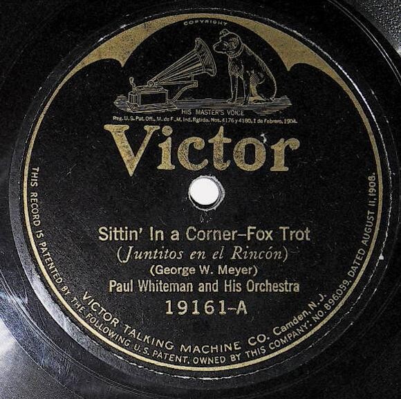 Whiteman, Paul / Sittin' in a Corner | Victor 19161 | 1923