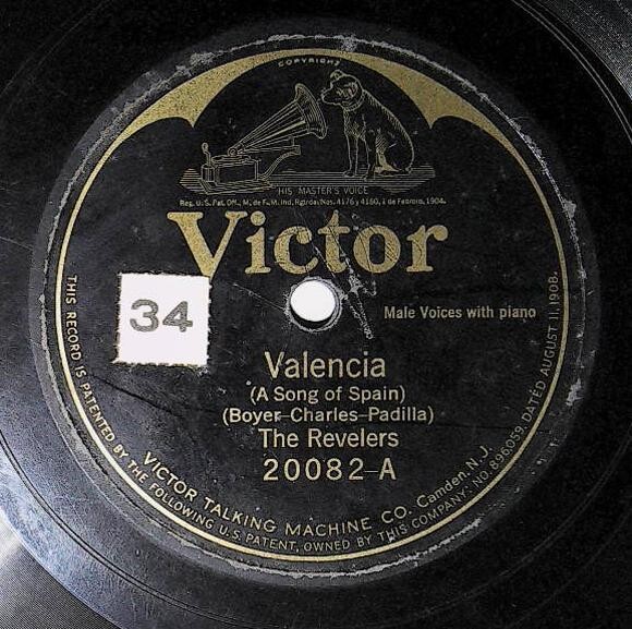Revelers, The / Valencia (A Song of Spain) | Victor 20082 | July 1926