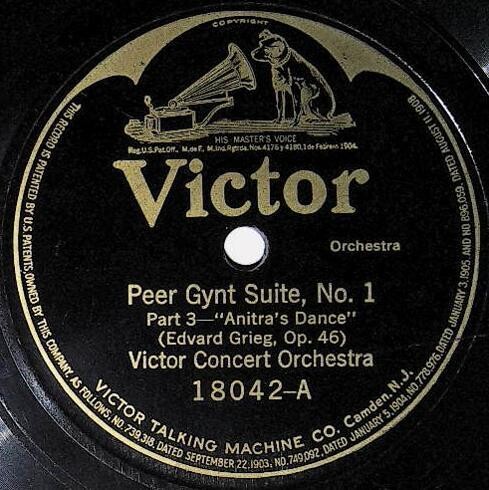 Victor Concert Orchestra / Peer Gynt Suite, No. 1 | Victor 18042 | Grieg | 1915