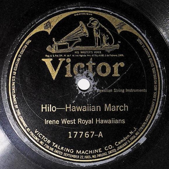 West, Irene / Hilo - Hawaiian March | Victor 17767 | June 1915 | Royal Hawaiians