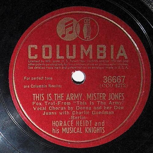 Heidt, Horace / This is the Army, Mister Jones | Columbia 36667 | November 1942