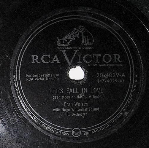 Warren, Fran / Let's Fall in Love | RCA Victor 20-4029 | with Hugo Winterhalter | 1951