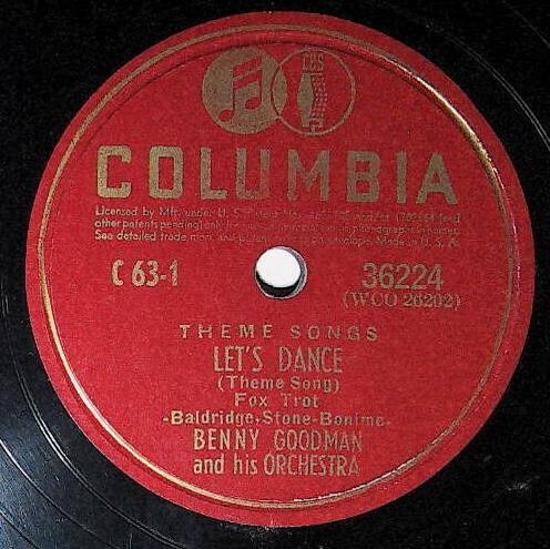Goodman, Benny / Let&#39;s Dance (Theme Song) | Columbia 36224 | Eddy Duchin | 1941