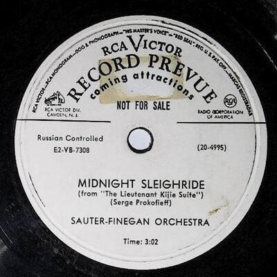 Sauter-Finegan Orchestra / Midnight Sleighride | RCA Victor 20-4995 | Promo | 1952