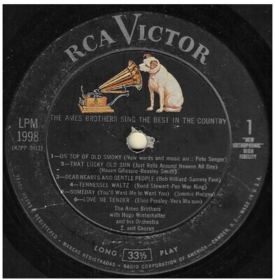 Ames Brothers, The / Sing the Best in the Country | RCA Victor LPM-1998 | Mono | 1958
