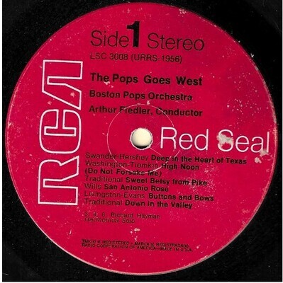 Fiedler, Arthur / The Pops Goes West | RCA Red Seal LSC-3008 | Boston Pops | 1968