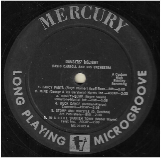 Carroll, David / Dancers&#39; Delight | Mercury MG-20109 | Mono | 1956