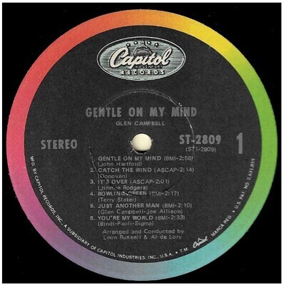 Campbell, Glen / Gentle On My Mind | Capitol ST-2809 | August 1967
