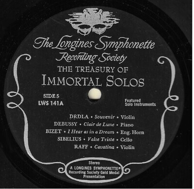 Longines Symphonette / The Treasury of Immortal Solos | Longines LWS-141 | Stereo