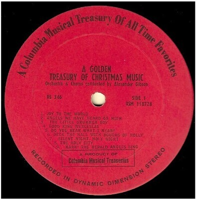 Gibson, Alexander / A Golden Treasury of Christmas Music | Columbia Musical Treasuries DS-346 | Stereo | 1967