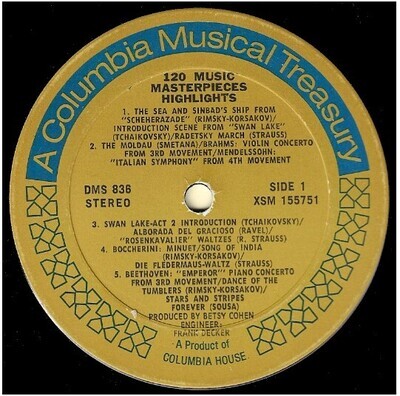 Various Composers / 120 Music Masterpieces Highlights | Columbia House DMS-836 | Record 2 | 1971